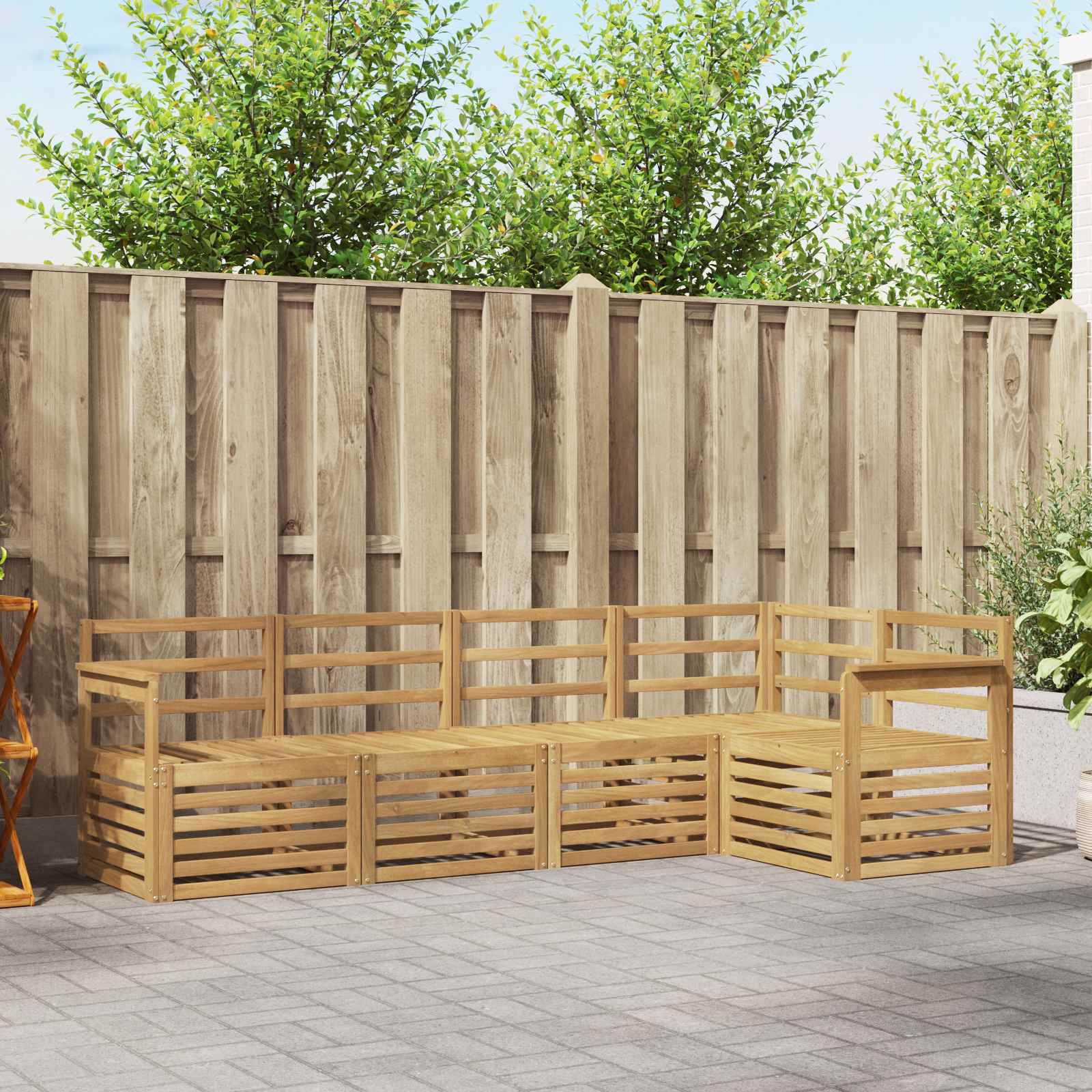  Σειρά Καναπέ Εξωτερικού 5 pcs Λευκό 247 x 128,5 x 73 εκ V-3391819