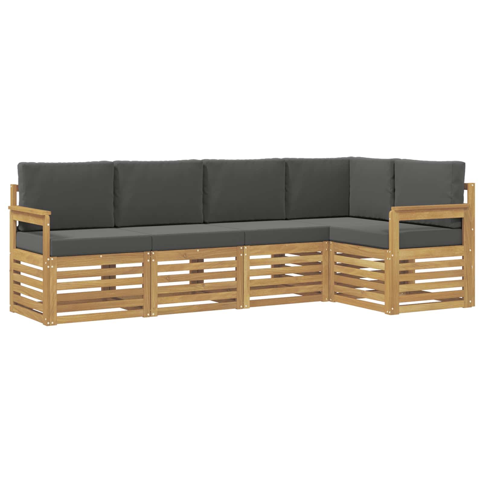 Zunanja garnitura za sedenje 5 pcs Bela in antracit - slika 2