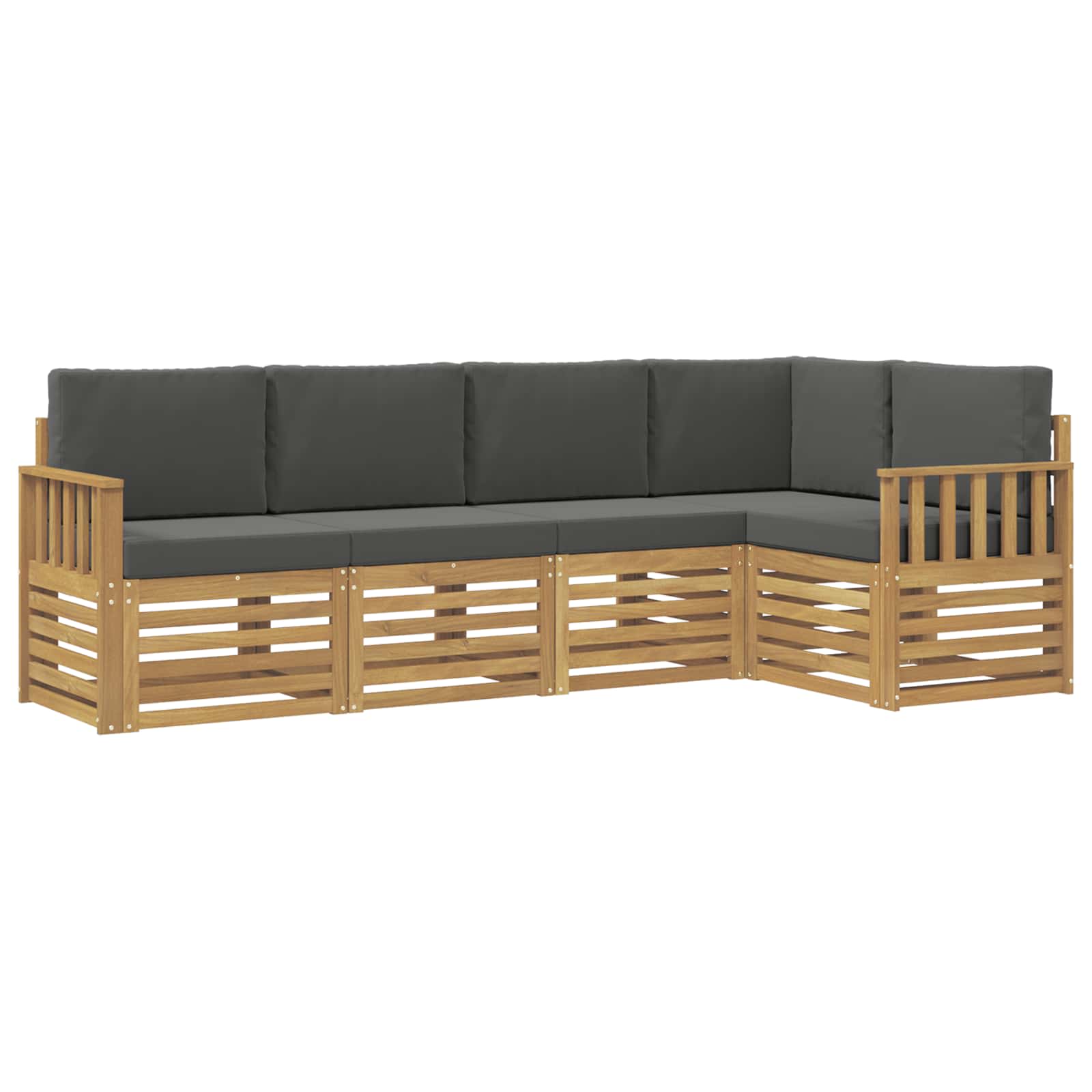 Zunanja garnitura za sedenje 5 pcs Bela in antracit - slika 2