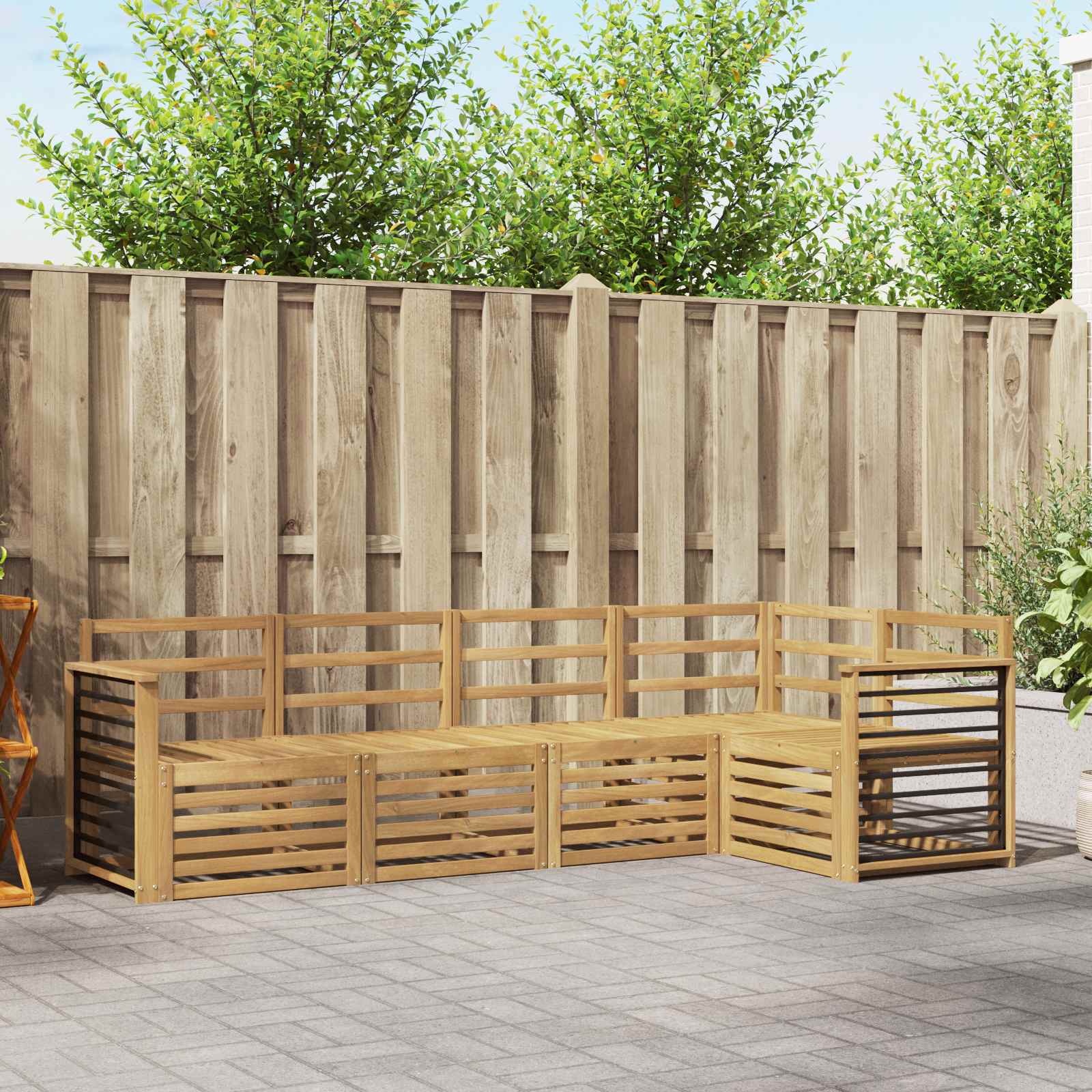  Σειρά Καναπέ Εξωτερικού 5 pcs Λευκό 247 x 128,5 x 73 εκ V-3391844
