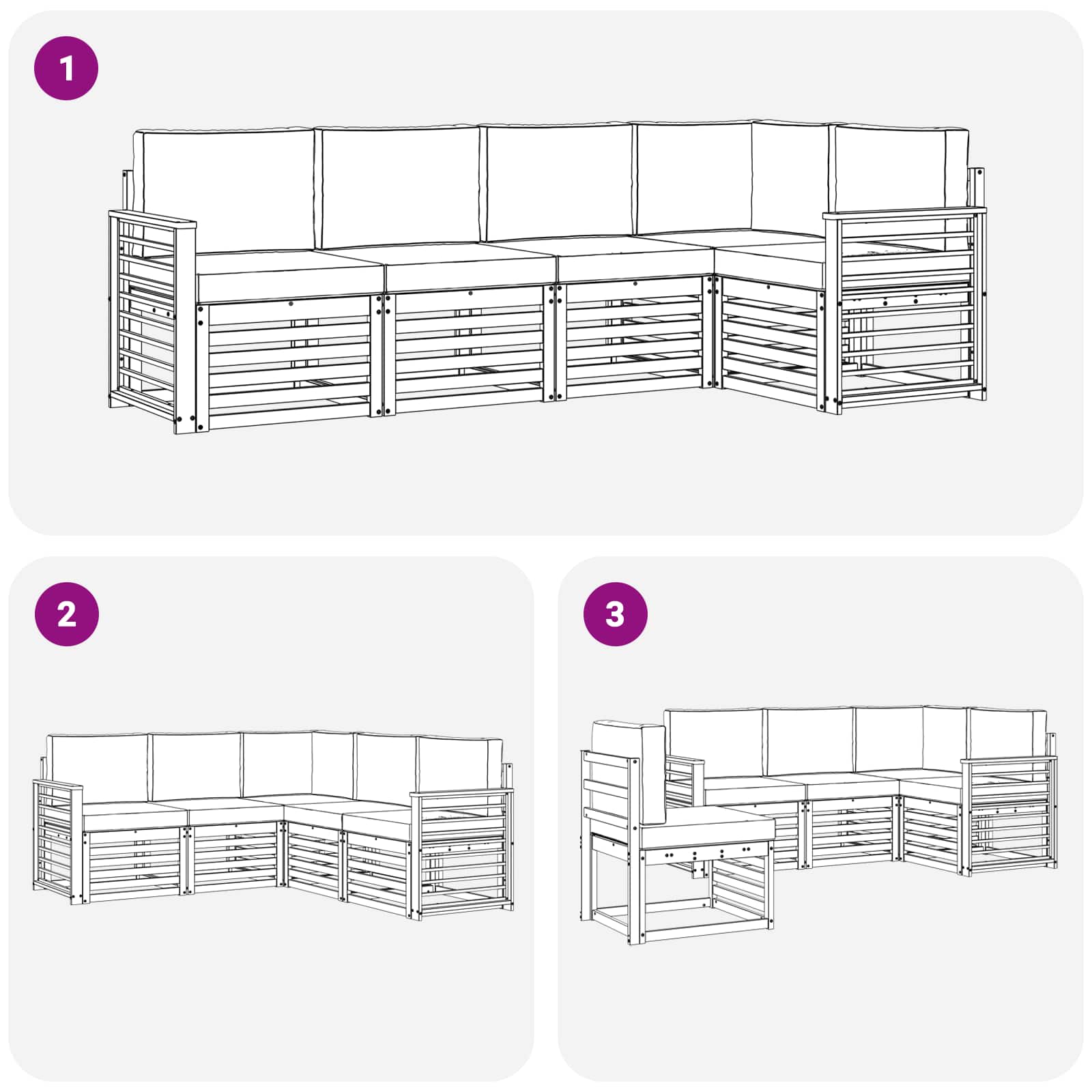 Sofa-Sets Massief Acaciahout image 7