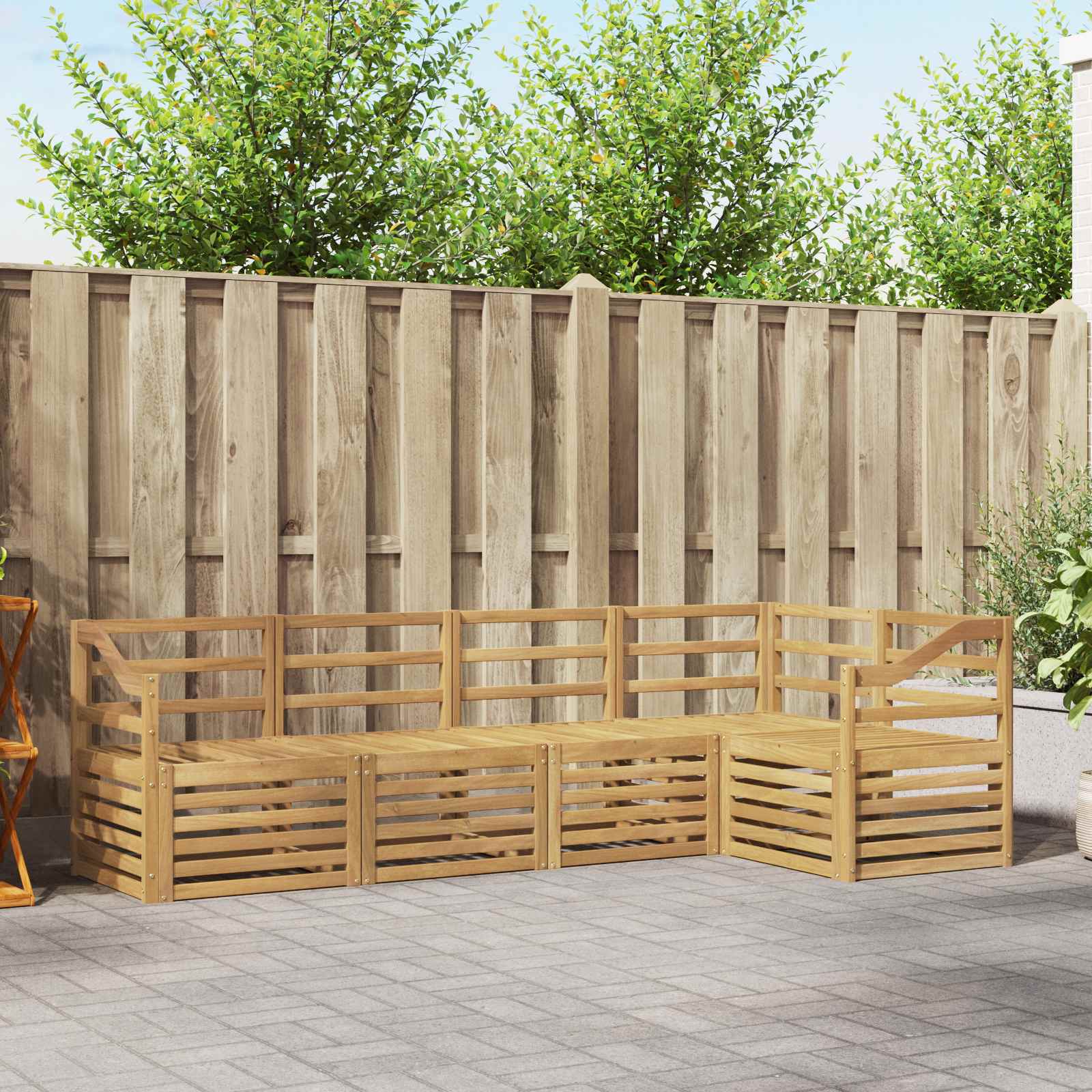 Buiten bankenset 5 pcs Wit 245 x 126,5 x 73 cm – afbeelding 1