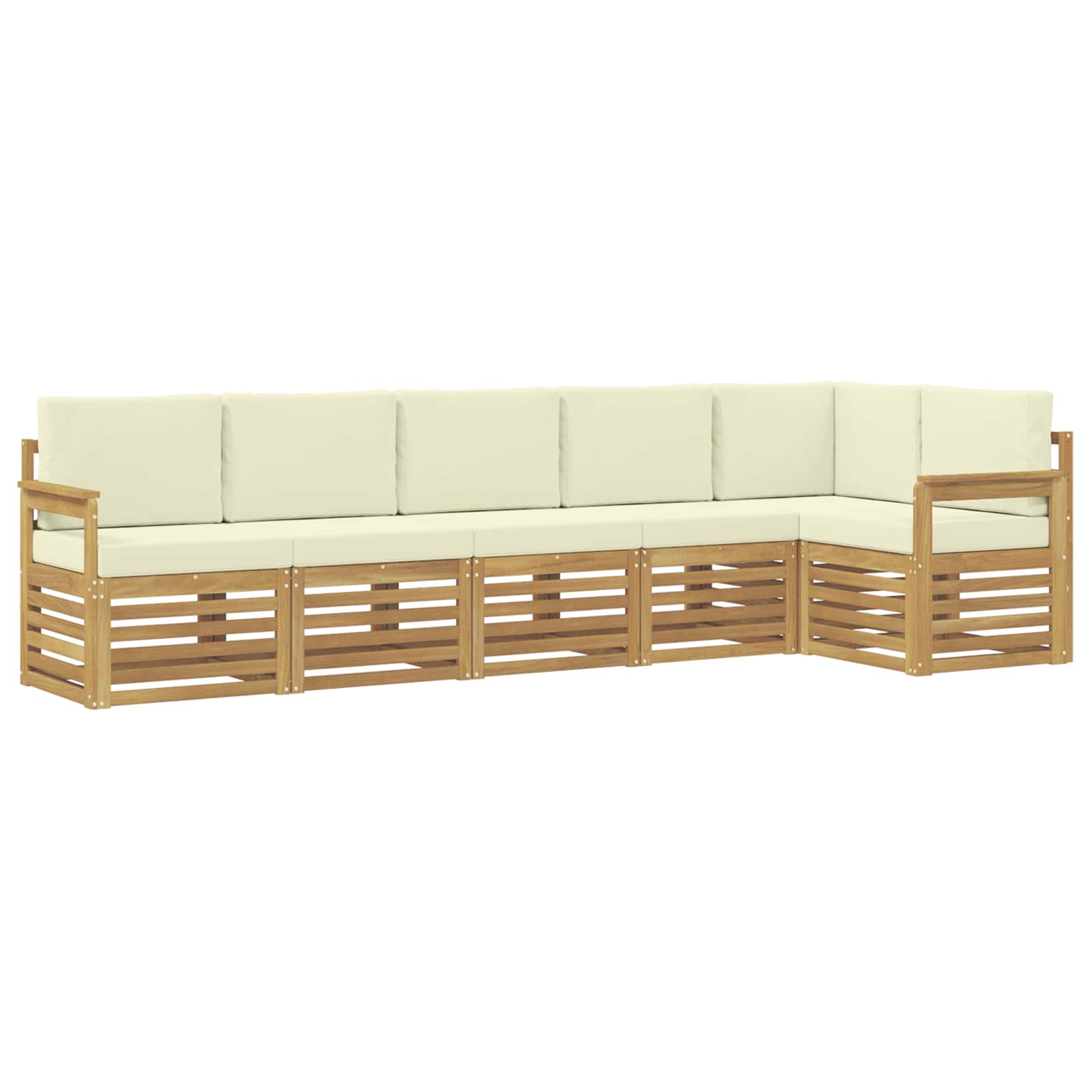 Zunanja garnitura za sedenje 6 pcs Bela in krem - slika 2