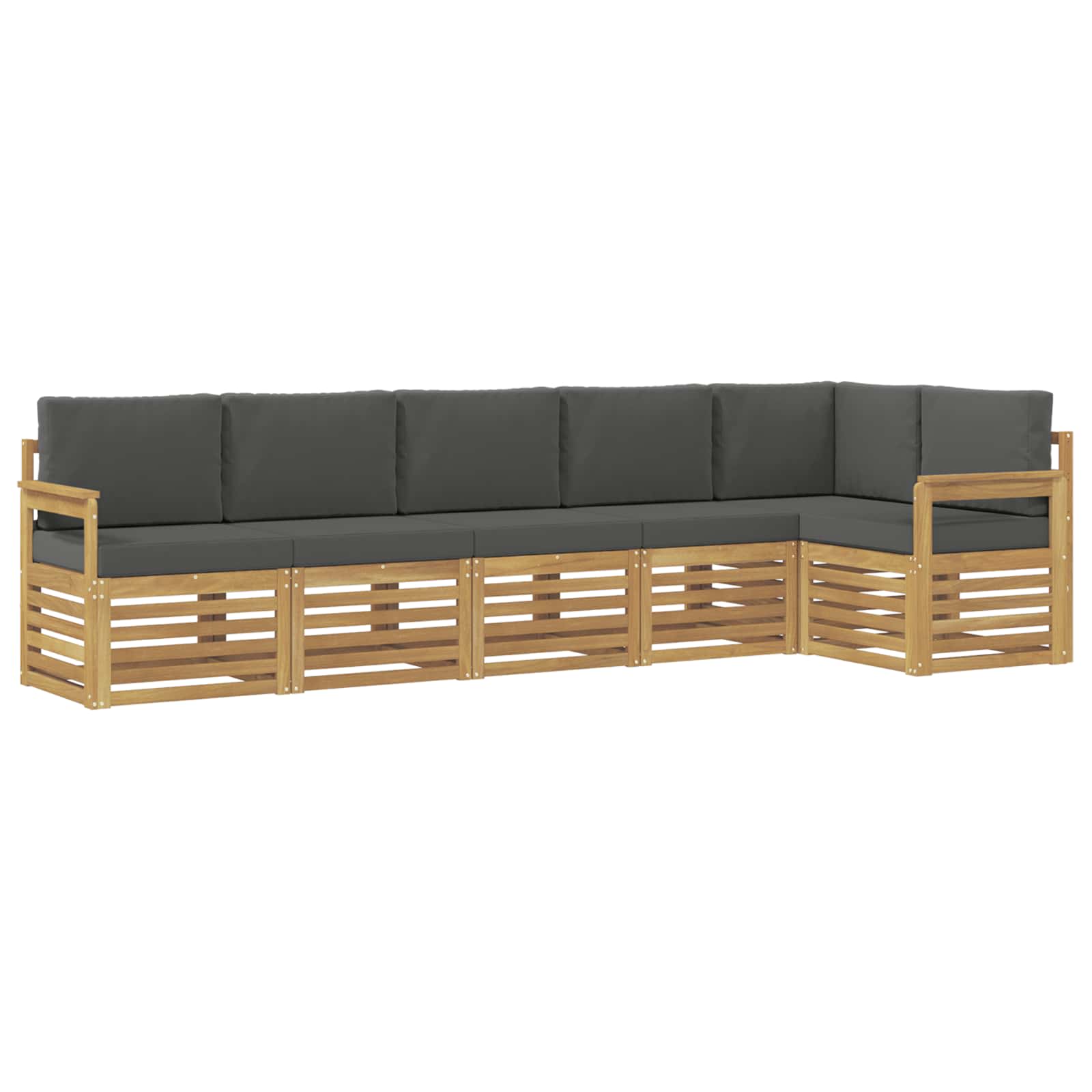 vidaXL Buiten bankenset 6 st 6-zits Wit en antracietkleurig Polyester, foto 3