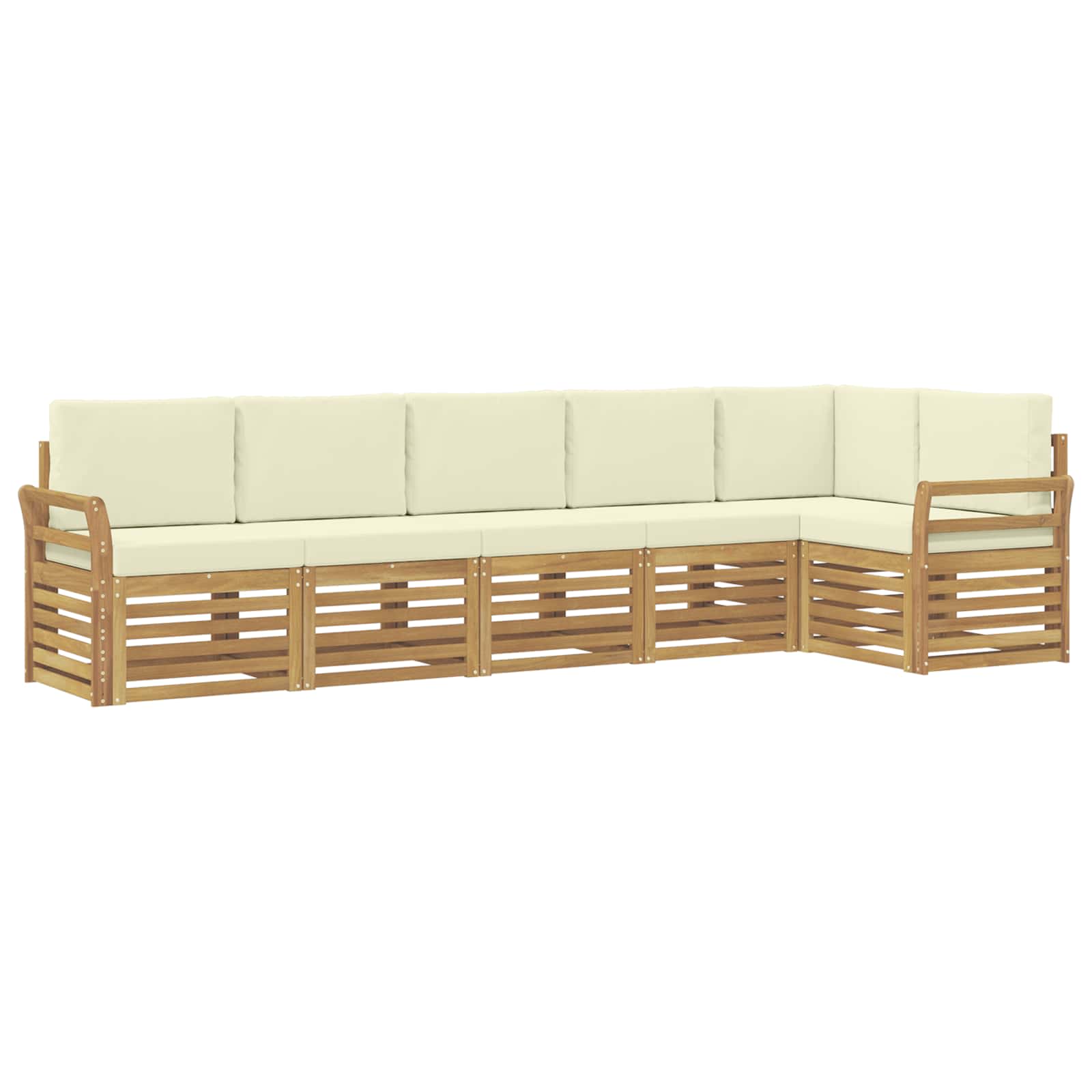Zunanja garnitura za sedenje 6 pcs Bela in krem - slika 2