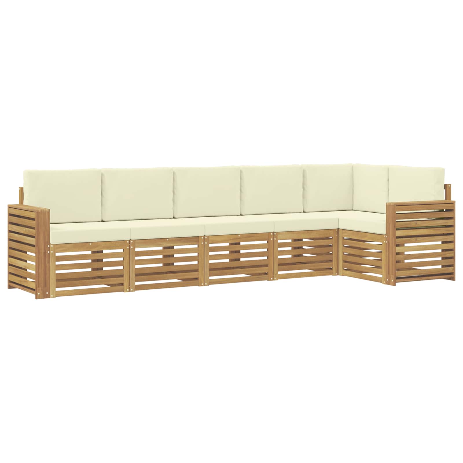 Zunanja garnitura za sedenje 6 pcs Bela in krem - slika 2