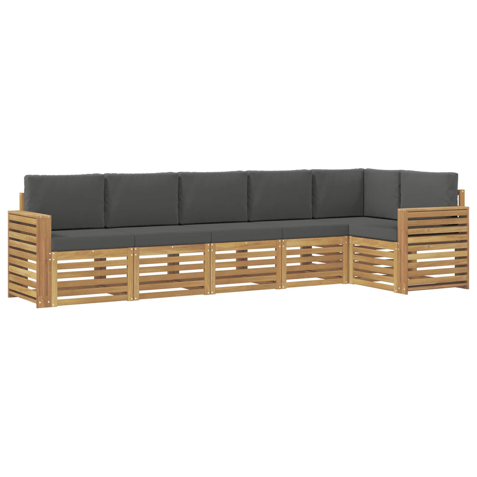 Zunanja garnitura za sedenje 6 pcs Bela in antracit - slika 2