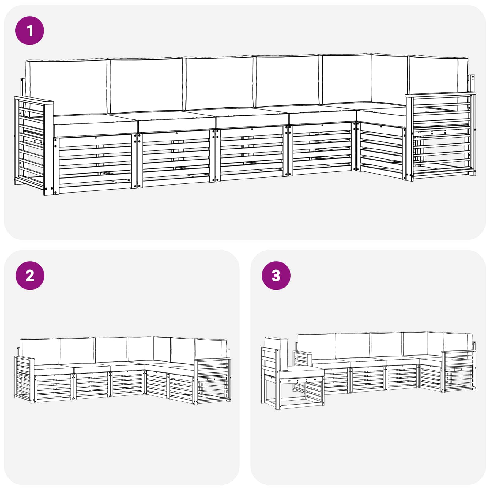 Sofa-Sets Massief Acaciahout image 7