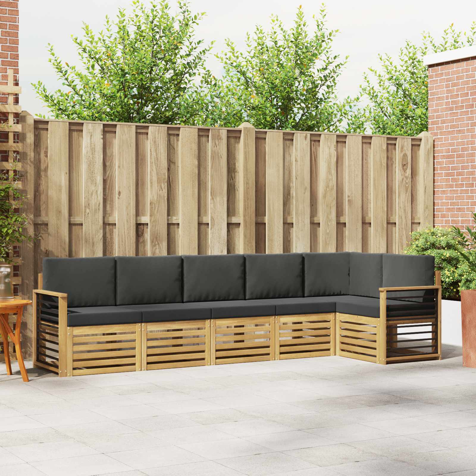 Udendørs sofagruppe 6 stk. til have og terrasse i hvid og antracit