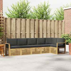 Zunanja garnitura za sedenje 6 pcs Bela in antracit