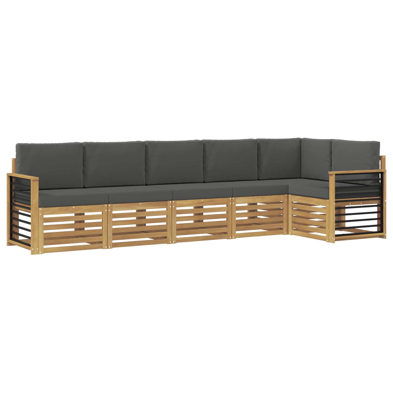 vidaXL Buiten bankenset 6 st 6-zits Wit en antracietkleurig Polyester, foto 3