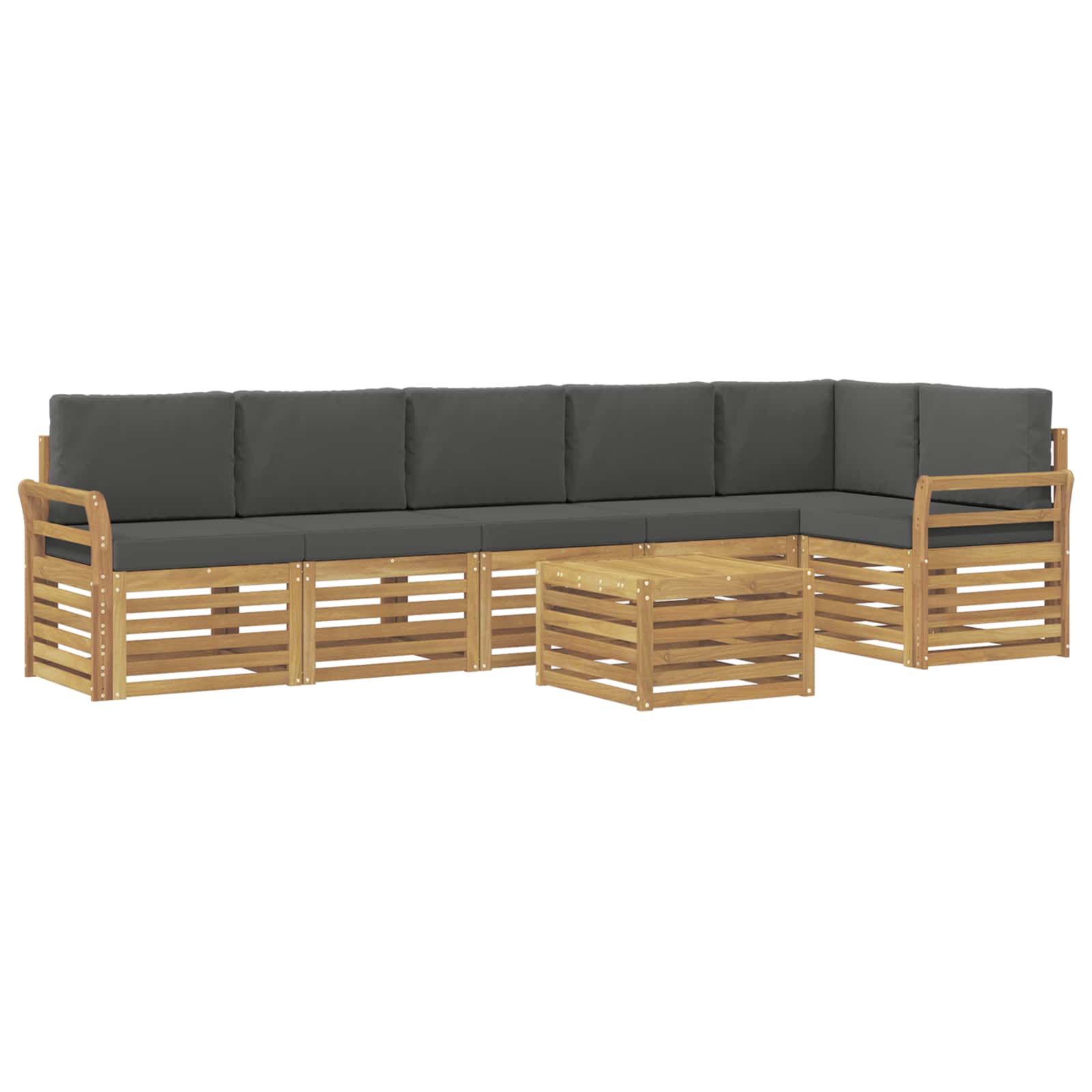 Zunanja garnitura za sedenje 7 pcs Bela in antracit - slika 2