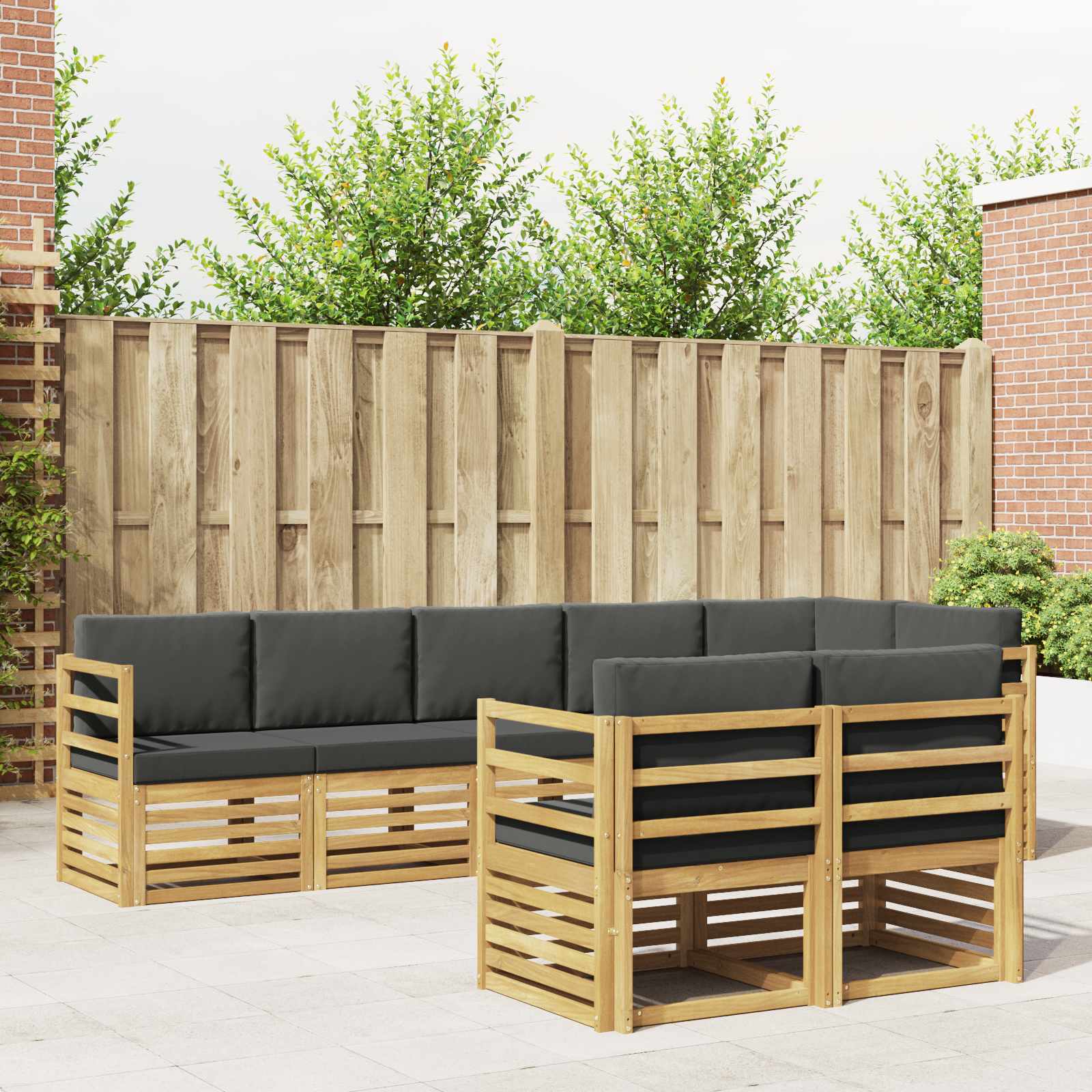 Zunanja garnitura za sedenje 8 pcs Bela in antracit