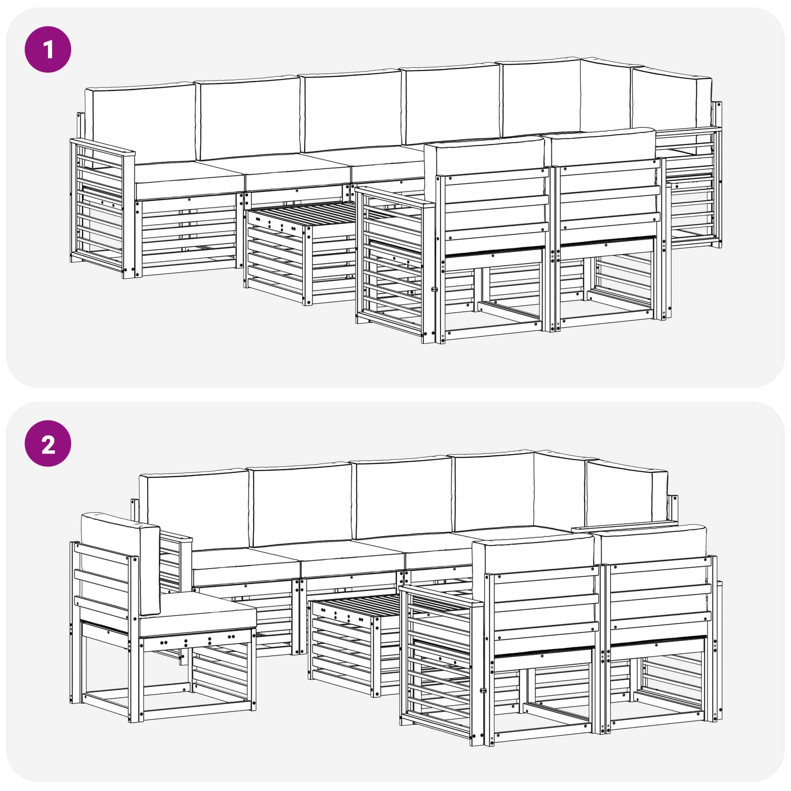 Sofa-Sets Massief Acaciahout image 7