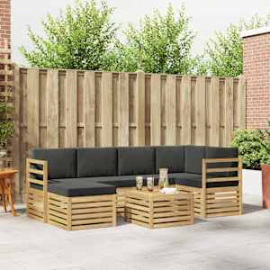 Zunanja garnitura za sedenje 7 pcs Bela in antracit Poliester