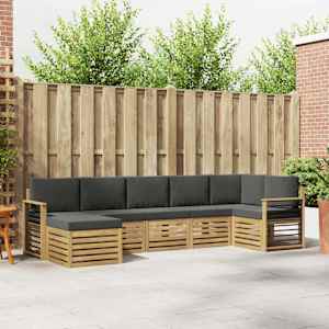 Zunanja garnitura za sedenje 7 pcs Bela in antracit