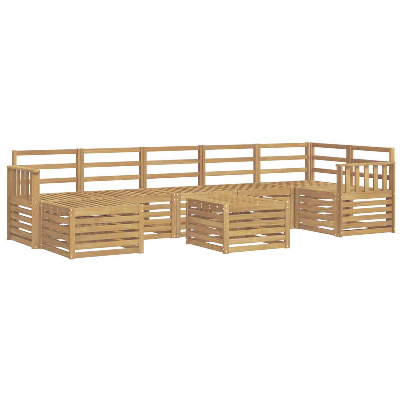 Buiten bankenset 8 pcs Wit 59 x 59 x 37 cm Massief Acaciahout image 2