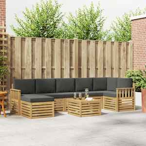 Zunanja garnitura za sedenje 8 pcs Bela in antracit