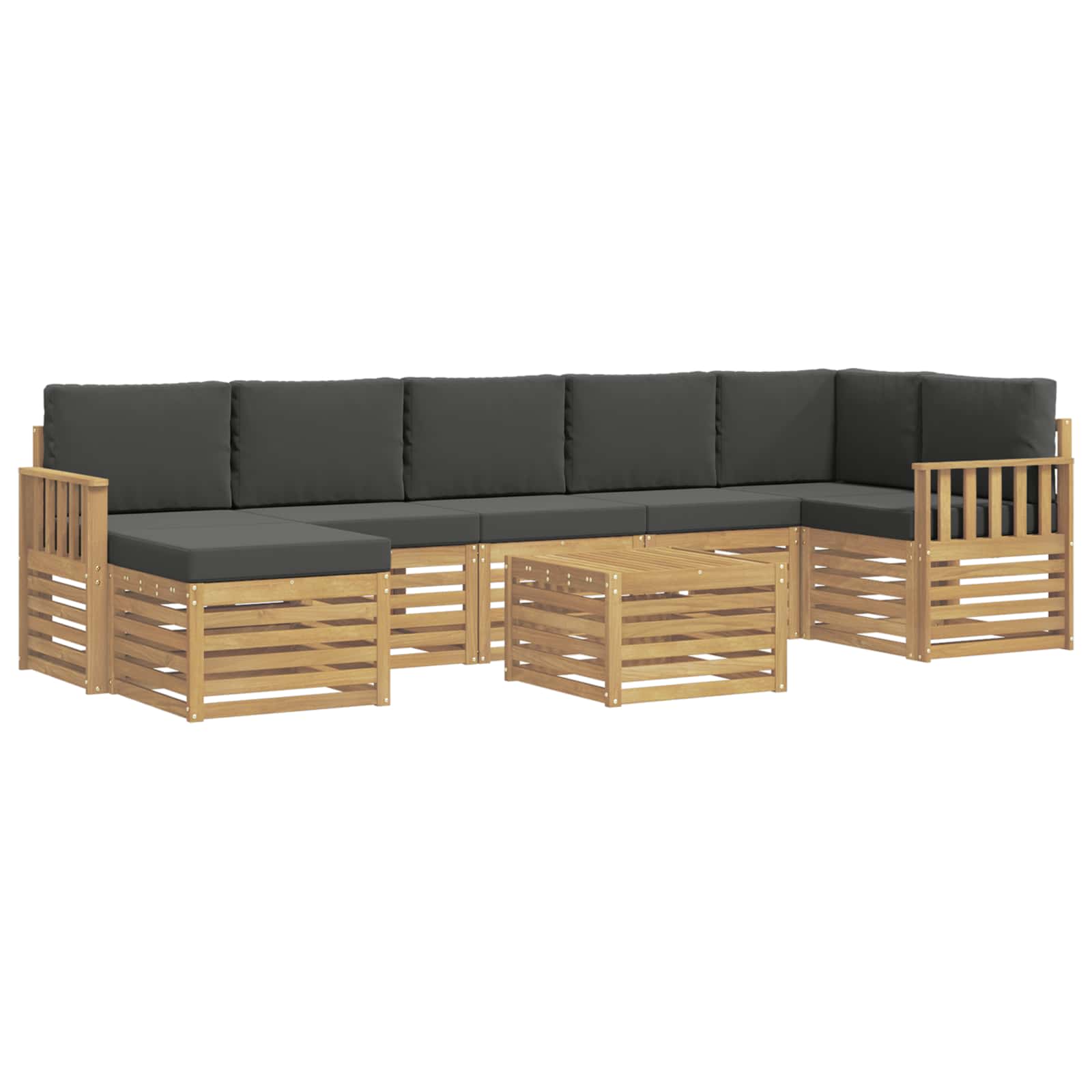 Zunanja garnitura za sedenje 8 pcs Bela in antracit - slika 2