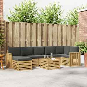 Zunanja garnitura za sedenje 8 pcs Bela in antracit