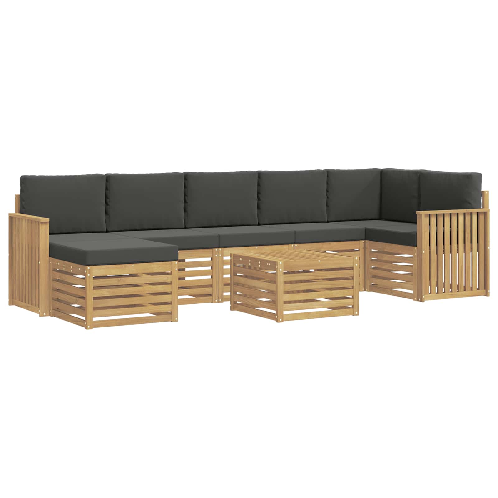 Zunanja garnitura za sedenje 8 pcs Bela in antracit - slika 2
