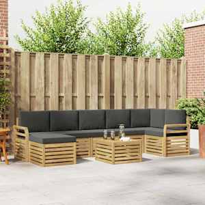 Zunanja garnitura za sedenje 8 pcs Bela in antracit