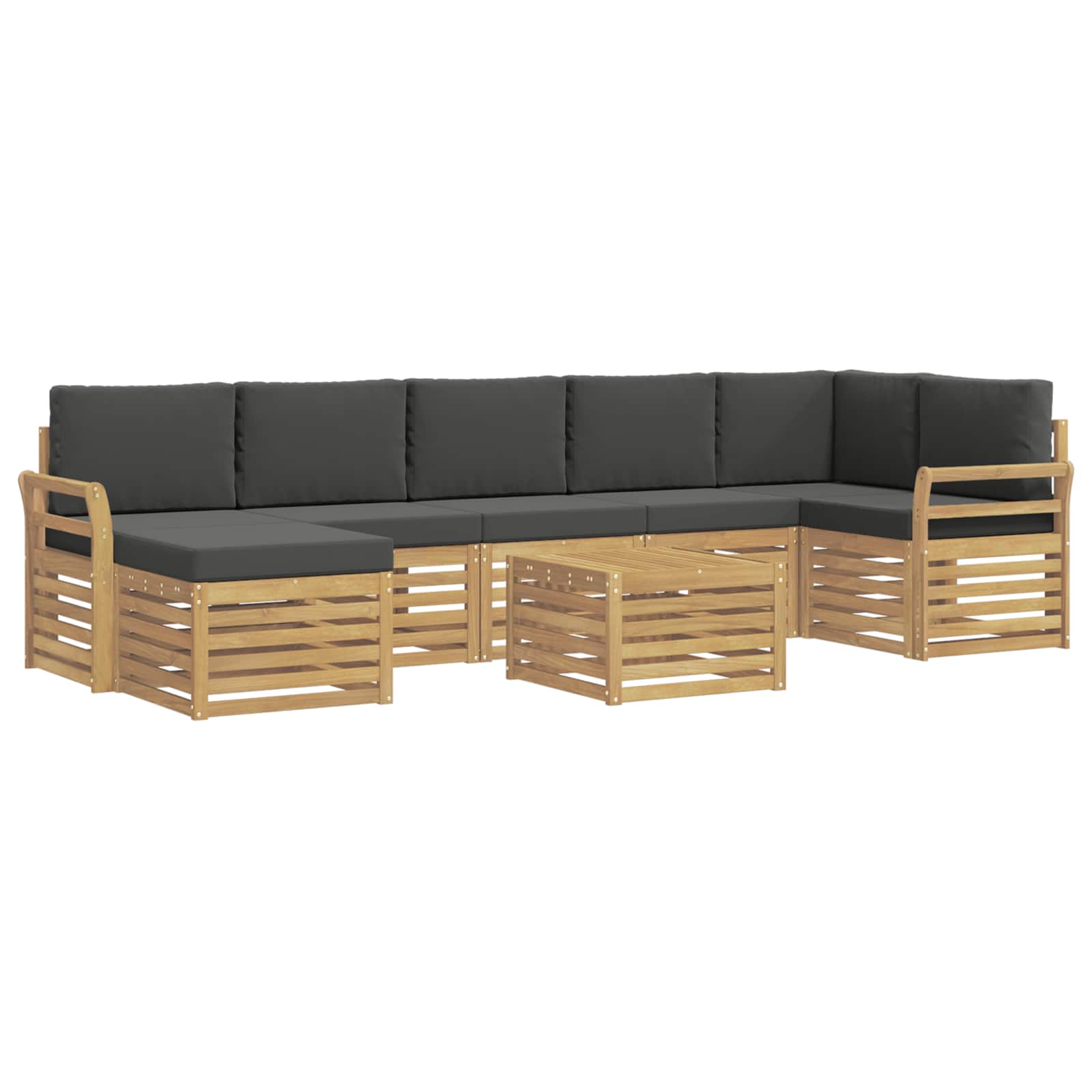 Zunanja garnitura za sedenje 8 pcs Bela in antracit - slika 2