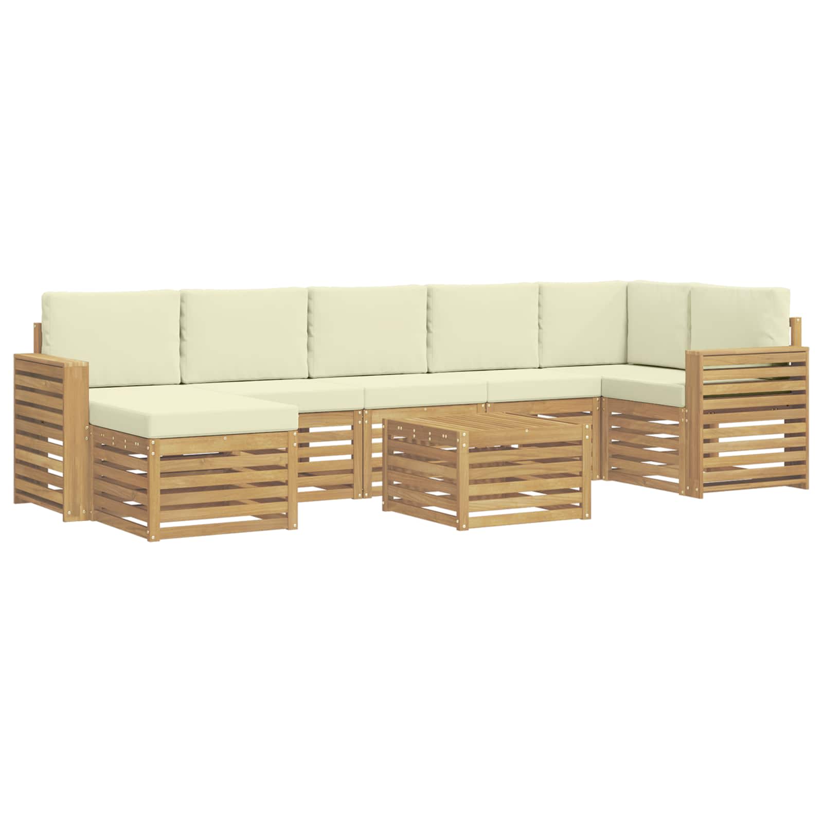 Zunanja garnitura za sedenje 8 pcs Bela in krem 59 x 59 x 37 cm - slika 2