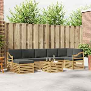 Zunanja garnitura za sedenje 8 pcs Bela in antracit
