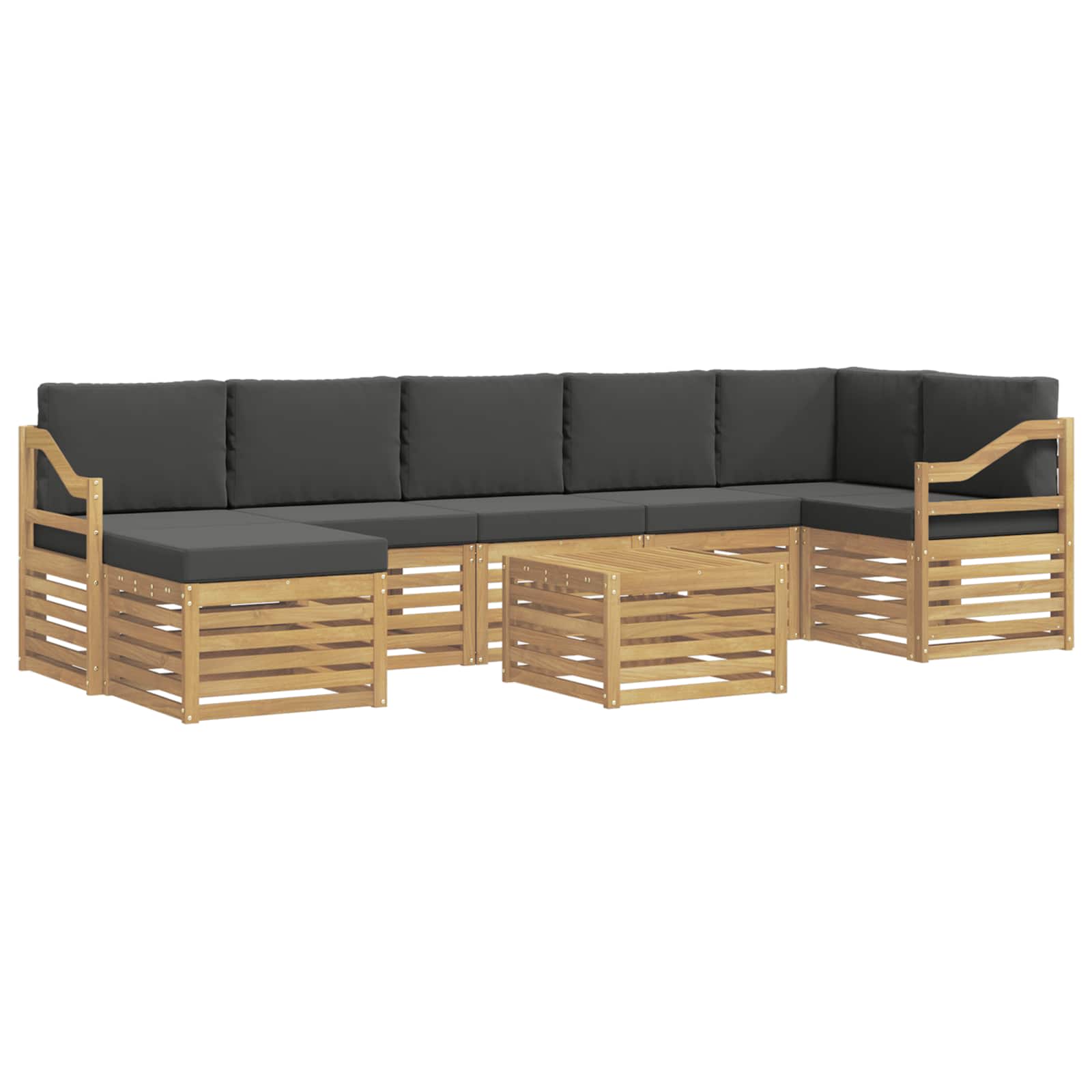 Zunanja garnitura za sedenje 8 pcs Bela in antracit - slika 2