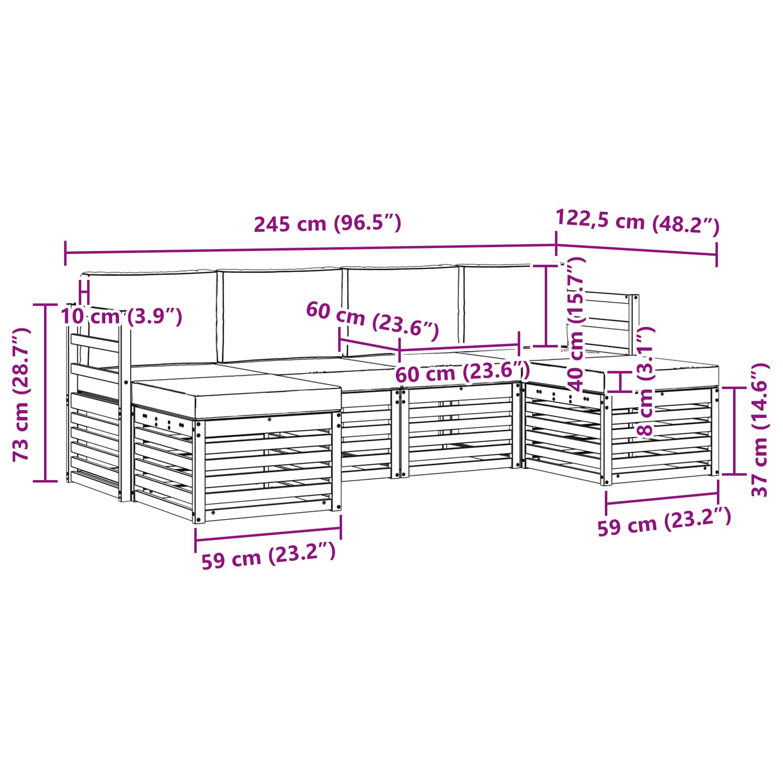 Sofa-Sets Massief Acaciahout image 6