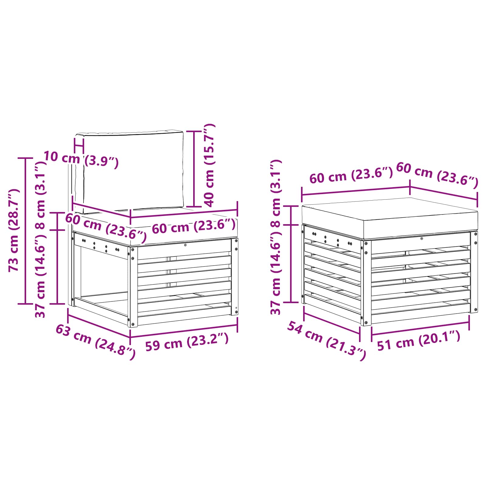 Sofa-Sets Massief Acaciahout image 7