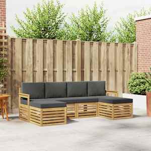 Sedací soupravy 6 pcs Bílá a antracitová 249 x 122,5 x 73 cm - obrázek 1