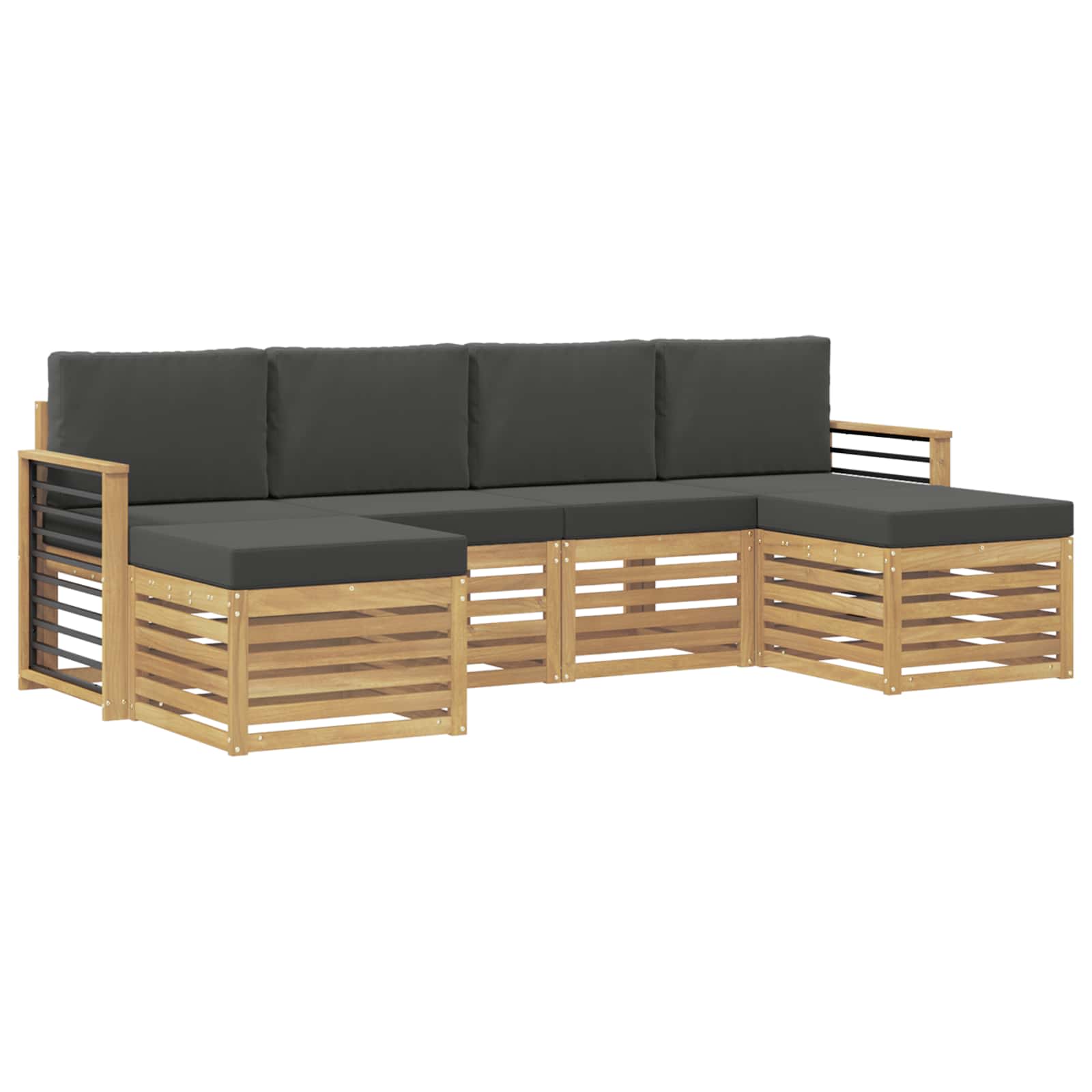 Комплекти дивани 6 pcs Бяло и антрацит 249 x 122,5 x 73 см – изображение 2