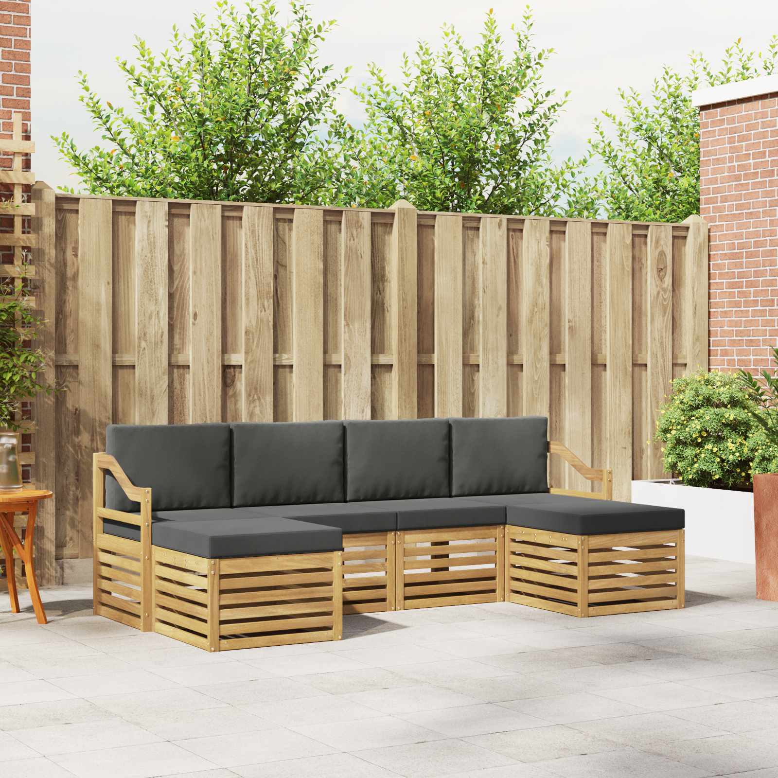  Σετ Καναπέ 6 pcs Άσπρο και Ανθρακί 245 x 122,5 x 73 εκ V-3392292