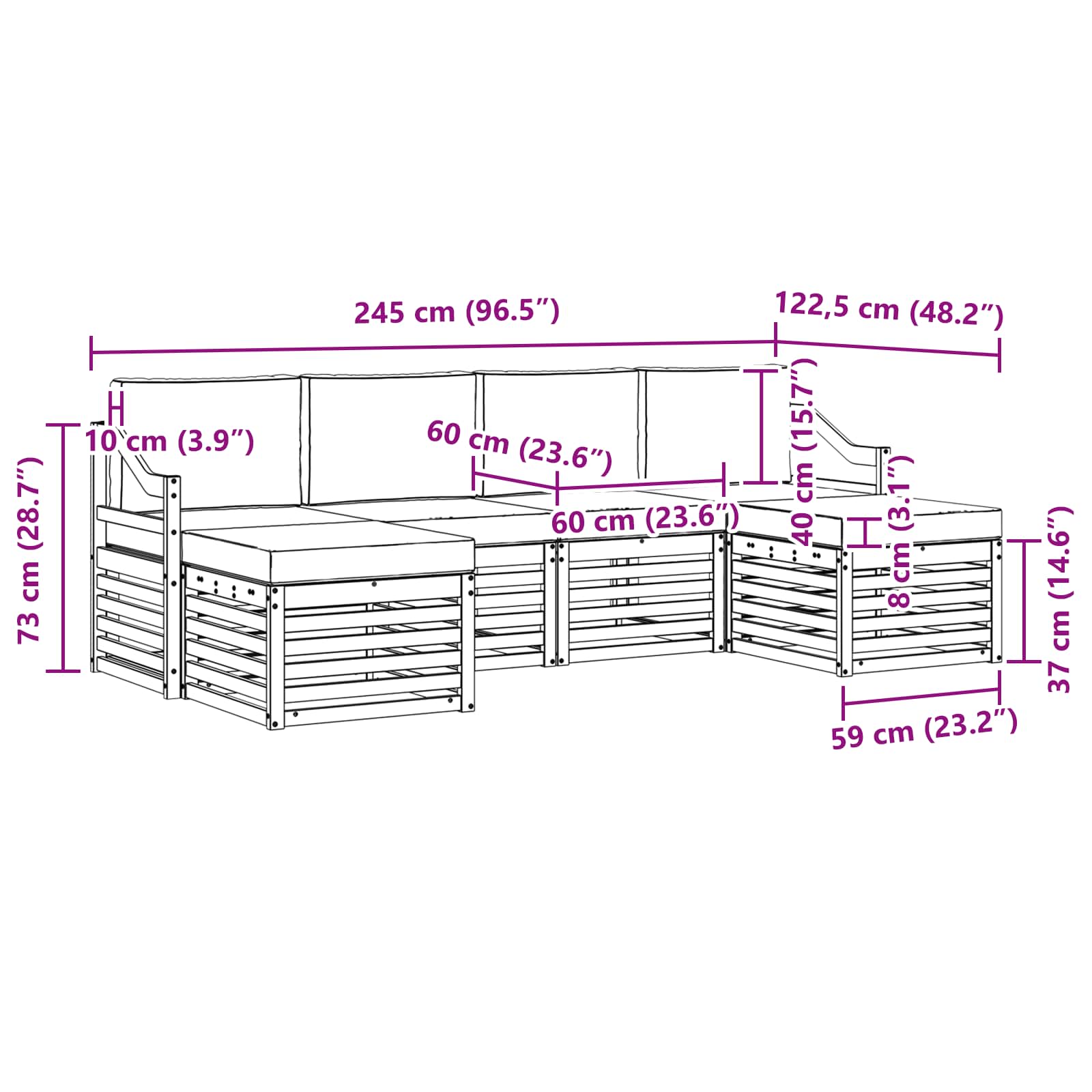 Sofa-Sets Massief Acaciahout image 6