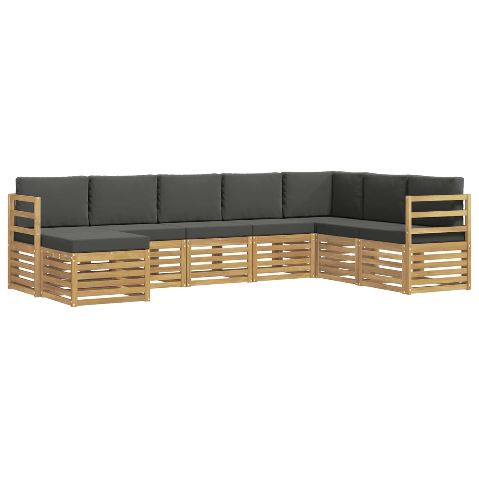 Zunanja garnitura za sedenje 8 pcs Bela in antracit - slika 2