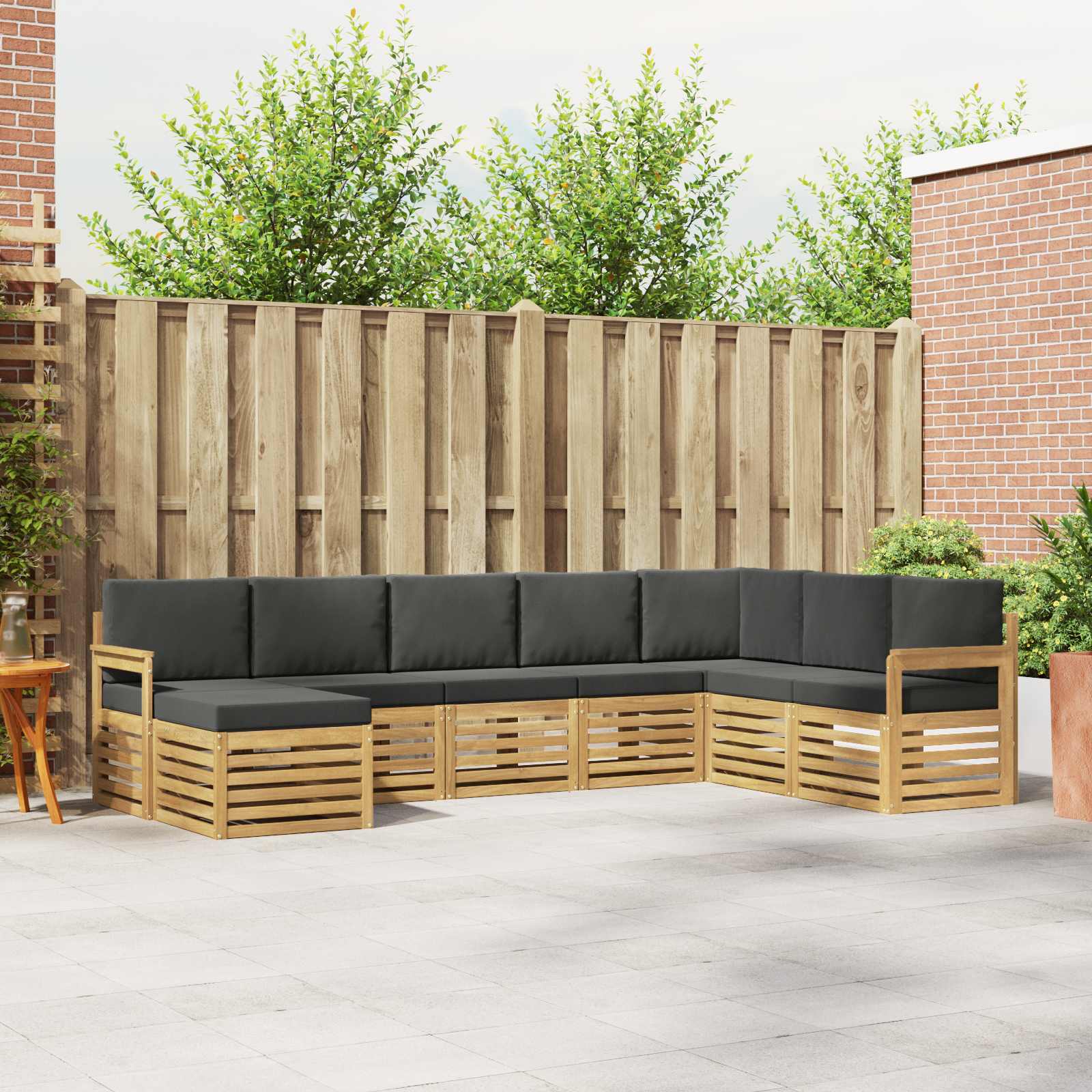 Zunanja garnitura za sedenje 8 pcs Bela in antracit