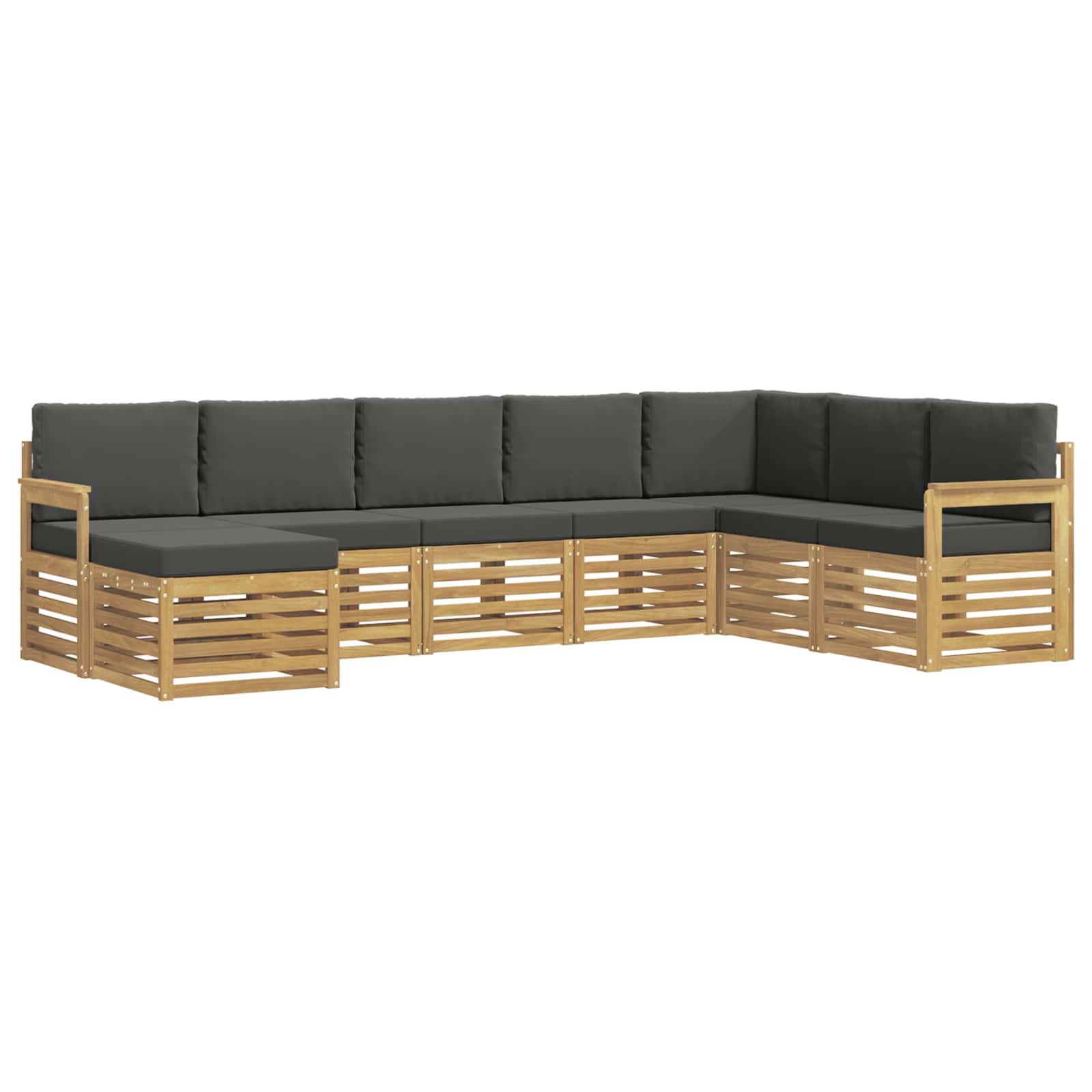 Zunanja garnitura za sedenje 8 pcs Bela in antracit - slika 2
