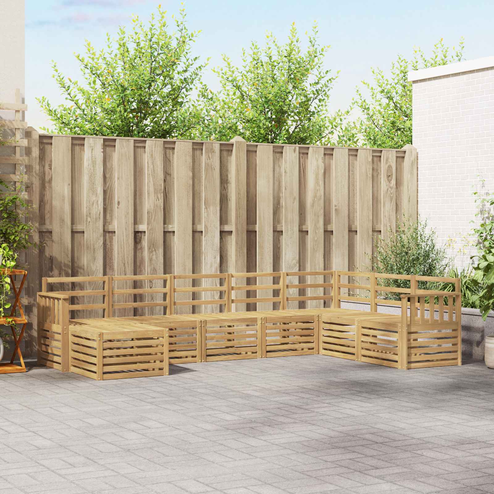 Buiten bankenset 8 pcs Wit 306 x 187,5 x 73 cm – afbeelding 1
