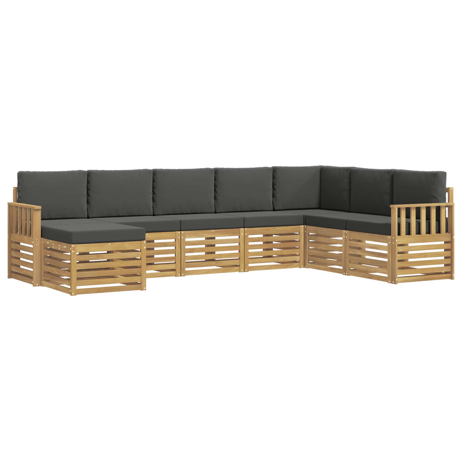 Zunanja garnitura za sedenje 8 pcs Bela in antracit - slika 2