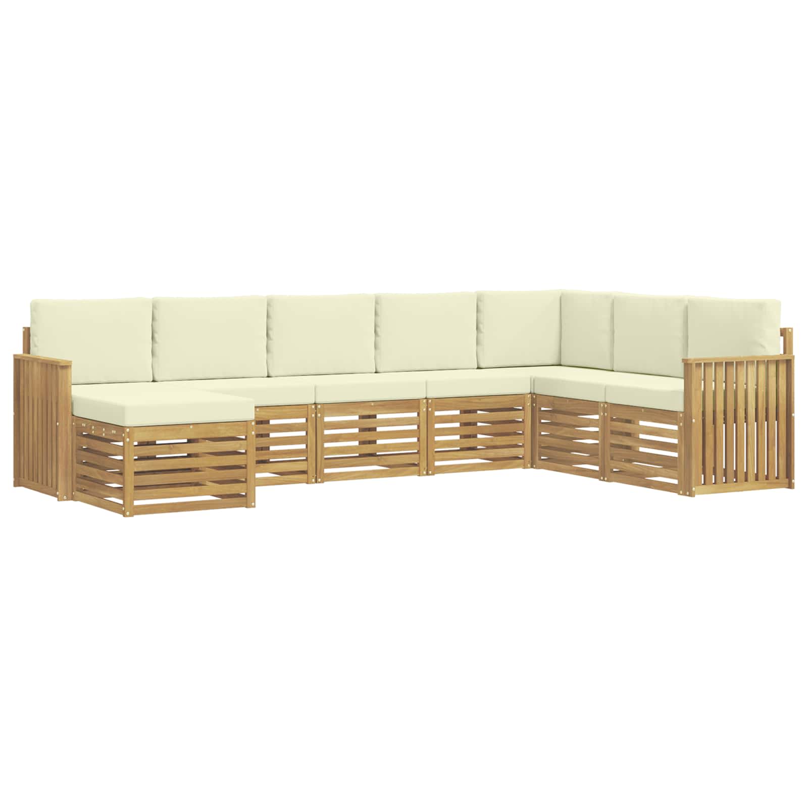 Zunanja garnitura za sedenje 8 pcs Bela in krem - slika 2