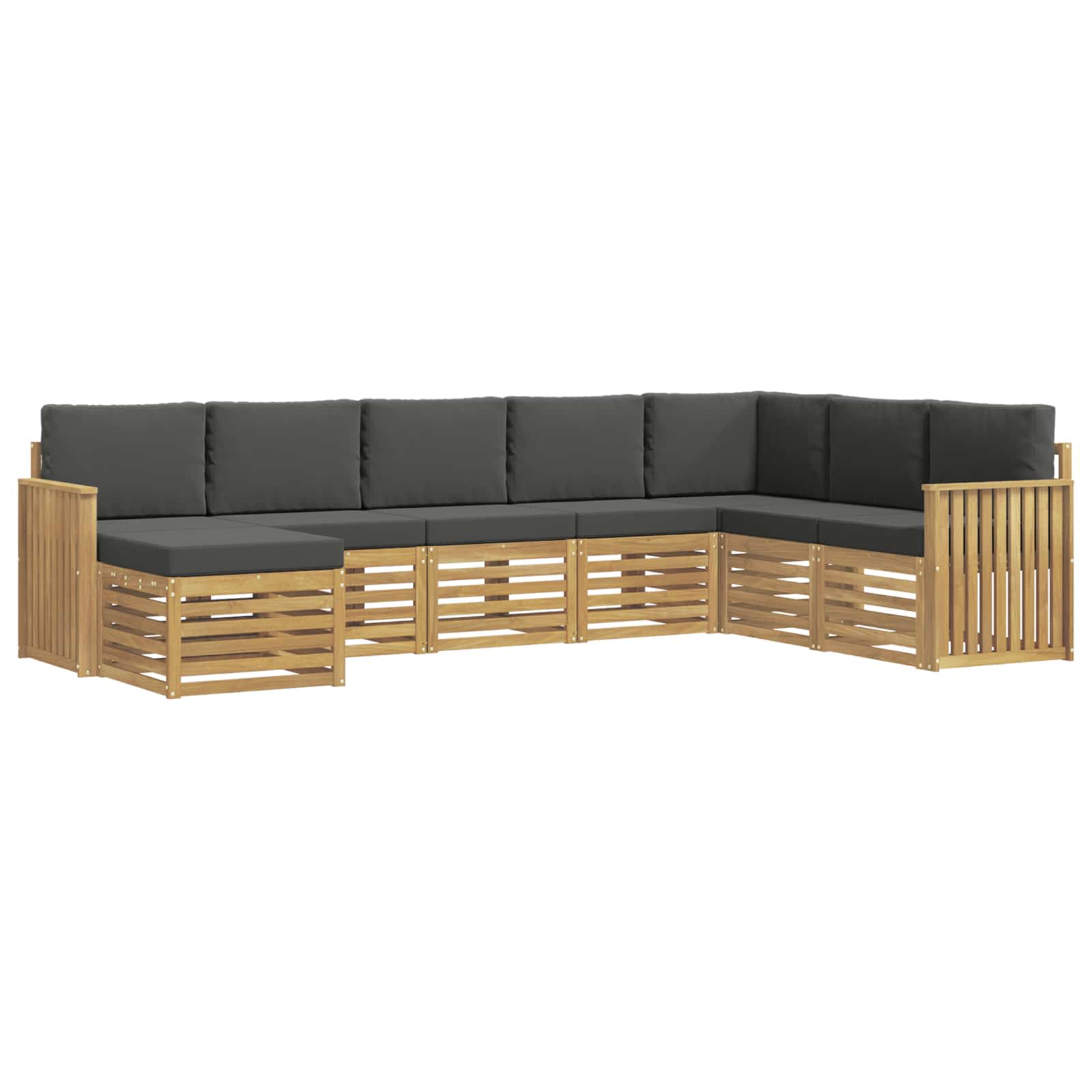 vidaXL Buiten bankenset 8 st 8-zits Wit en antracietkleurig Polyester, foto 3