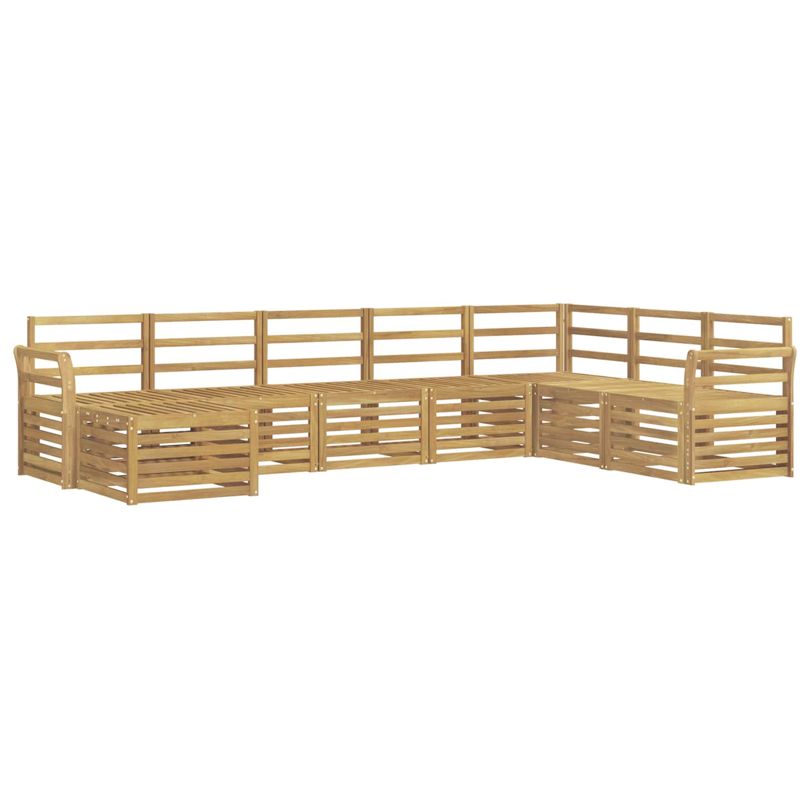Buiten bankenset 8 pcs Wit 308 x 190 x 73 cm Massief Acaciahout image 2