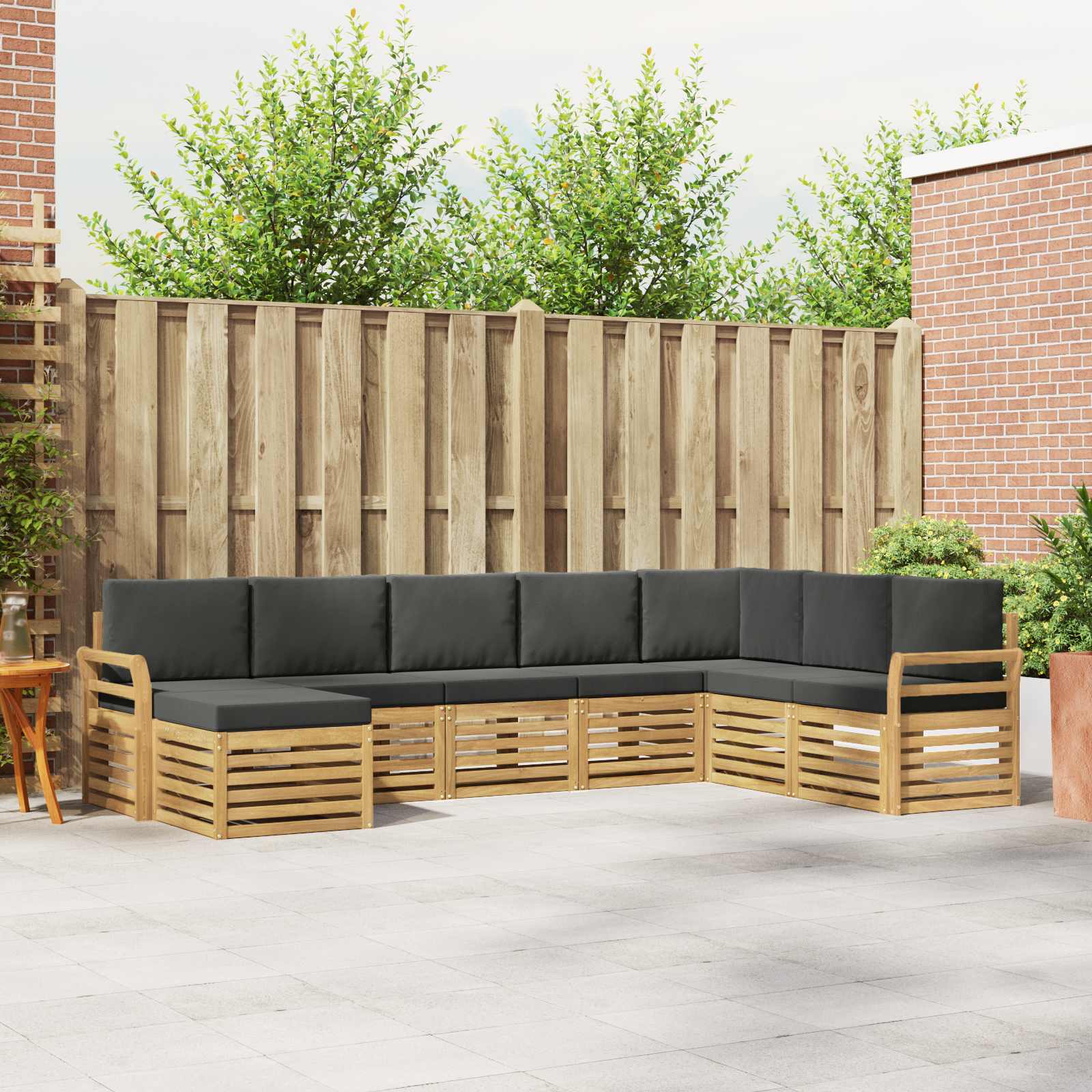 Zunanja garnitura za sedenje 8 pcs Bela in antracit