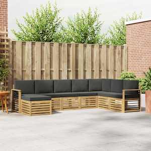 Zunanja garnitura za sedenje 8 pcs Bela in antracit