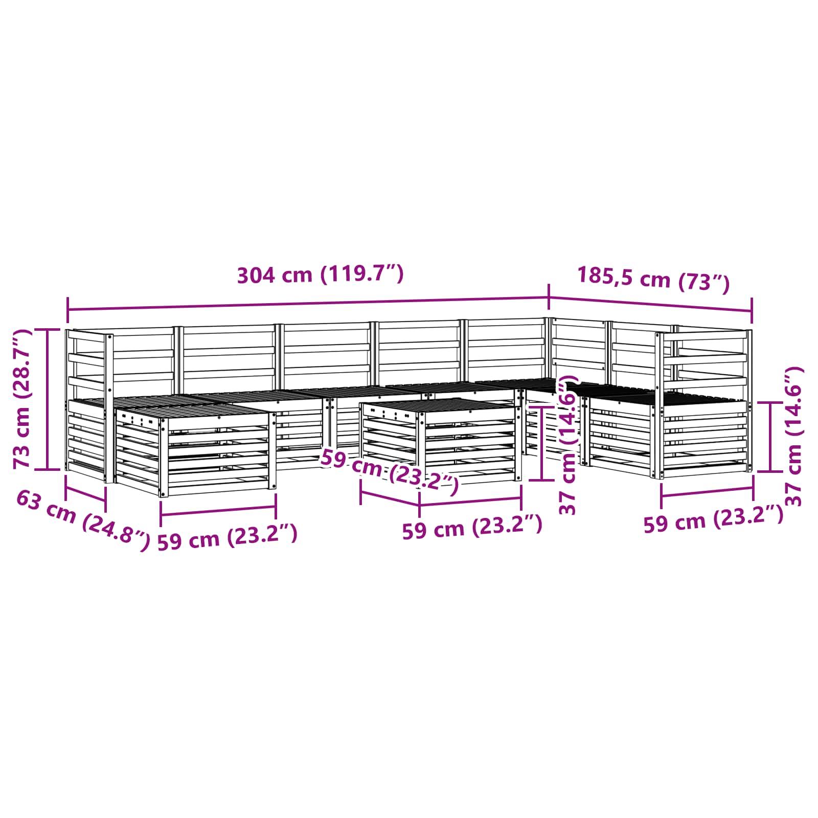 Sofa-Sets Massief Acaciahout image 9