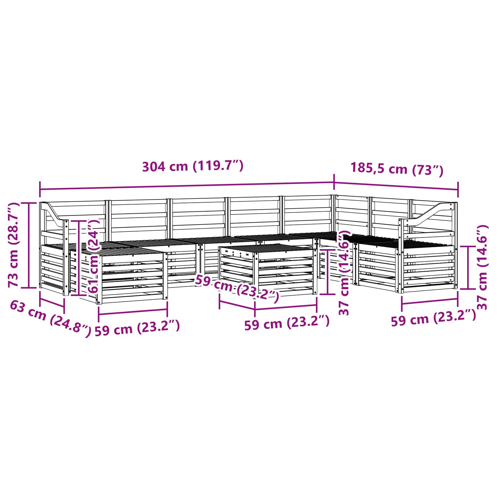Sofa-Sets Massief Acaciahout image 9