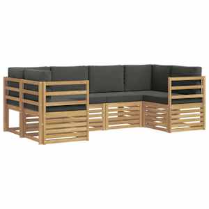 Rohová sofa sada 6 pcs Bílá a antracitová 245 x 126,5 x 73 cm - obrázek 2