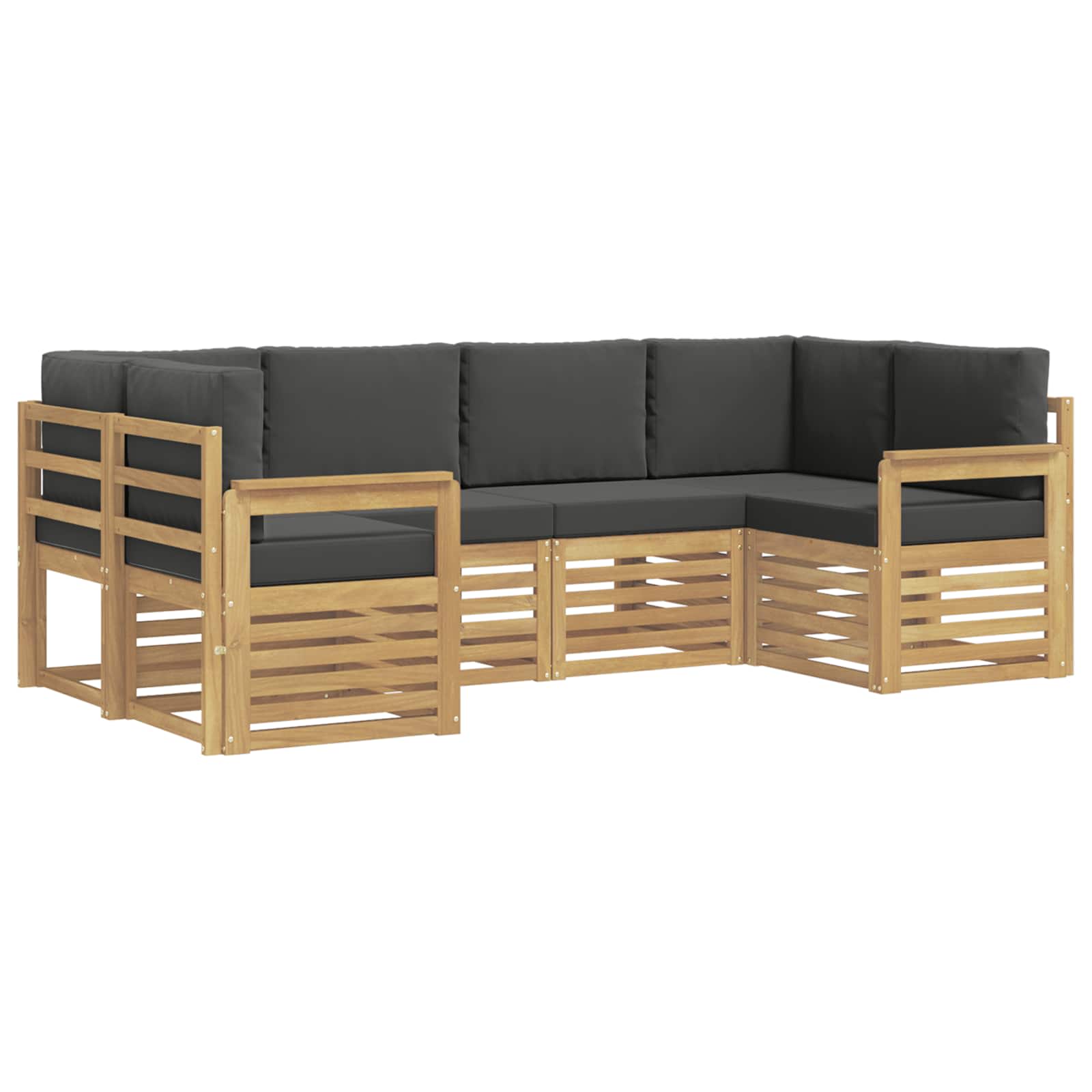Zunanja garnitura za sedenje 5 pcs Bela in Antracit - slika 2